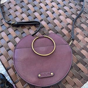 Simply Noelle Plum Circle Crossbody Genuine Leather